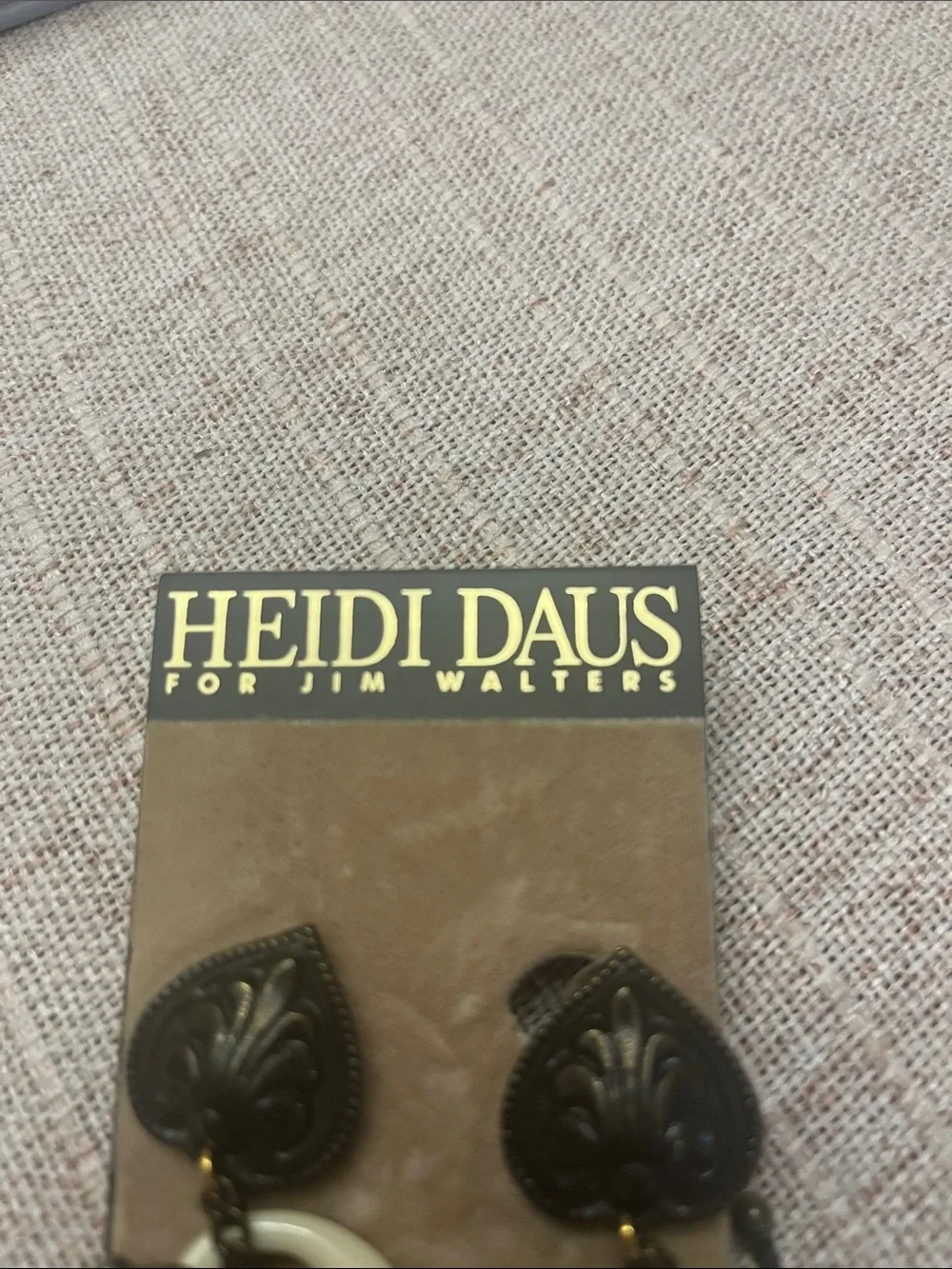 Heidi Daus for Jim Walter’s Gold-Tone and Ivory Dangle Earrings